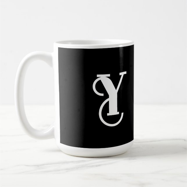 Mug à café noir et blanc élégant (Gauche)