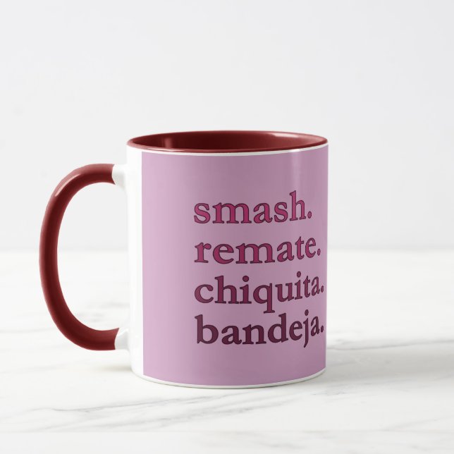 MUG À CAFÉ PADEL – WORD VIBES - MAROONS & ROUGE (Gauche)