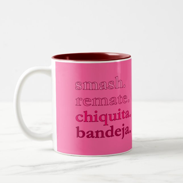MUG À CAFÉ PADEL – WORD VIBES – ROSES CERISE (Gauche)