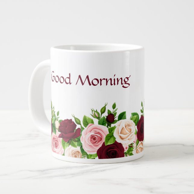 Mug à café personnalisé floral (Devant gauche)