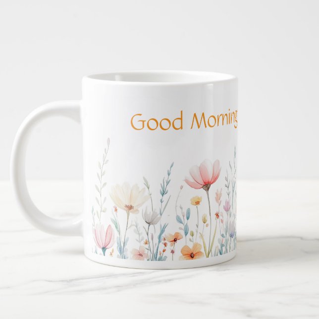 Mug à café personnalisé floral (Gauche)