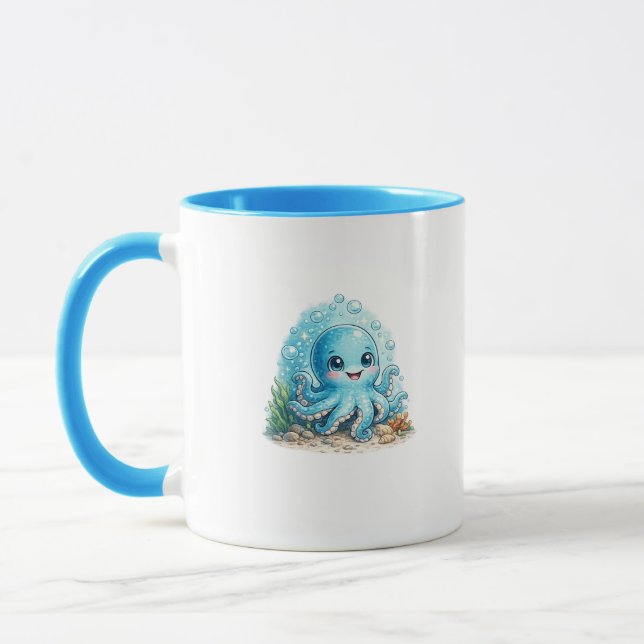 Mug à café Pieuvre Mignonne Kawaii (Gauche)