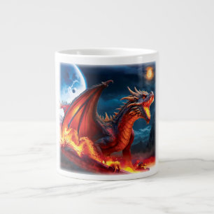 Mug à café Pleine lune Dragon Rouge