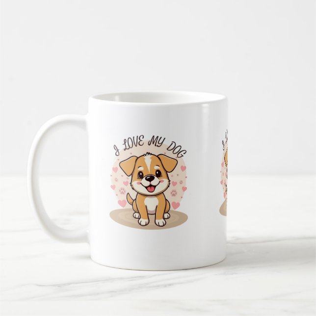 Mug à café pour amateur de chiots mignons avec des (Gauche)