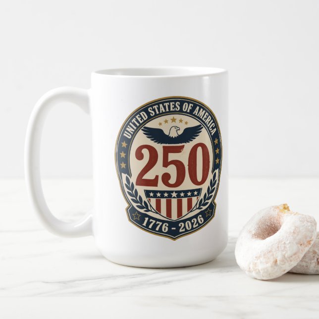 Mug à café pour le 250e anniversaire de l'Amérique (Avec donut)