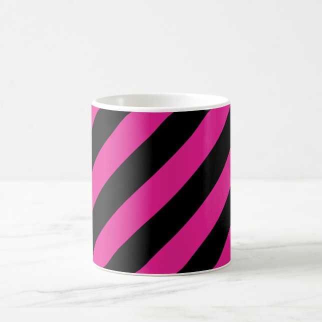 Mug à café rayé rose et noir Halloween (Centre)