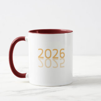 Mug à café Réflexion 2026 - Or Minimaliste