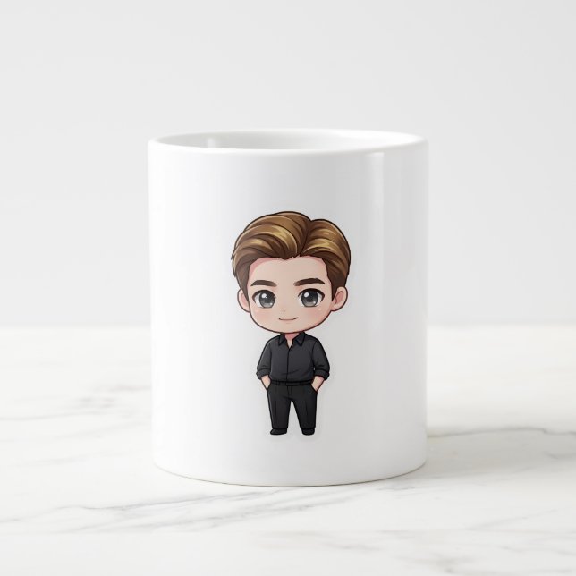 Mug à café représentant un acteur masculin élégant (Devant)