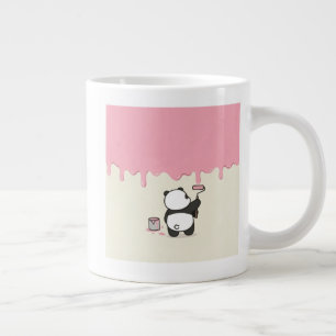 Mug à café rose avec une illustration de panda des