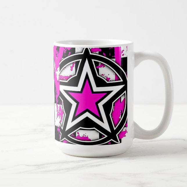 Mug à café rose Étoile Emo (Droite)