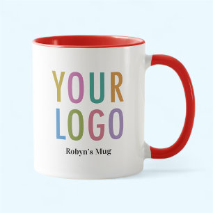 Mug à Café Rouge et Blanc Logo Personnalisé Promot
