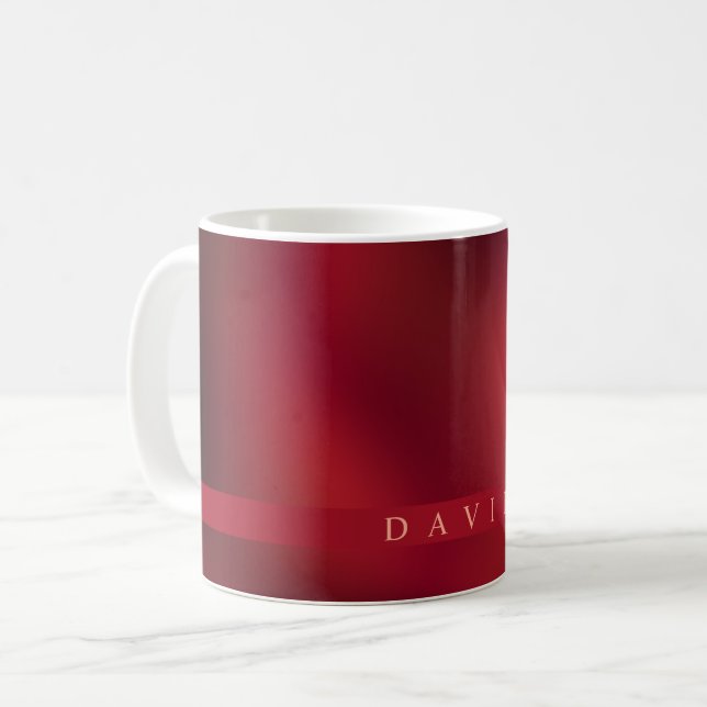 Mug à café rouge et noir Abstrait (Devant gauche)