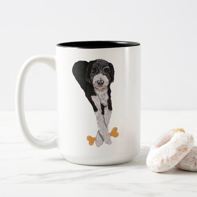 Mug à café Sheepadoodle et Os (Avec donut)