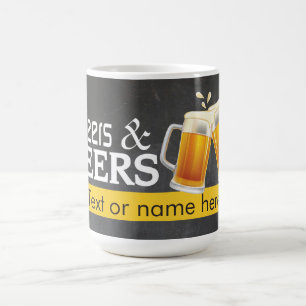 Mug à café tableau craie Cheers and Beers