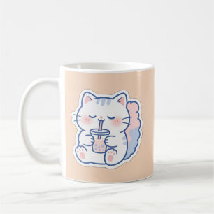 Mug à café thé à bulles chat Kawaii mignon