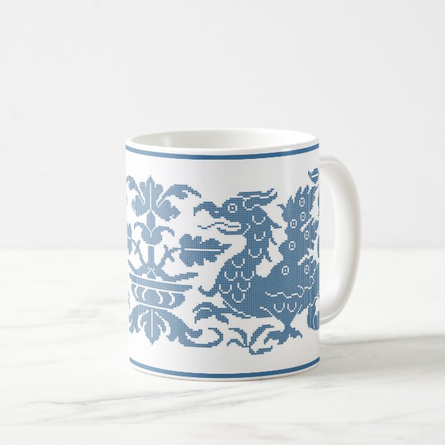 Mug à café Wyverns médiéval/Renaissance (Devant droit)