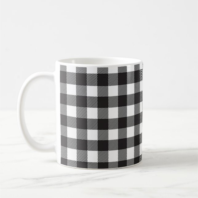 Mug à carreaux buffle noir et blanc (Gauche)