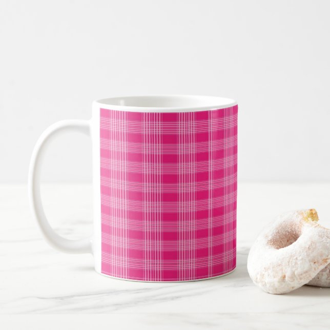 Mug à carreaux roses (Avec donut)