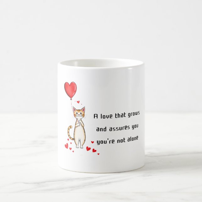 Mug A Cat Holding a Heart Balloon (Centre)
