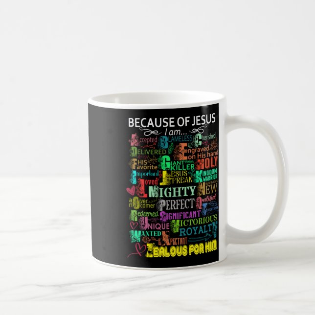 Mug À Cause De Jésus, Je Suis Sticker (Droite)