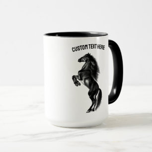 Mug à cheval droit avec texte et couleurs personna