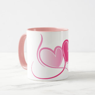 Mug à coeurs roses
