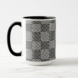 Mug à damiers Amour en noir et blanc