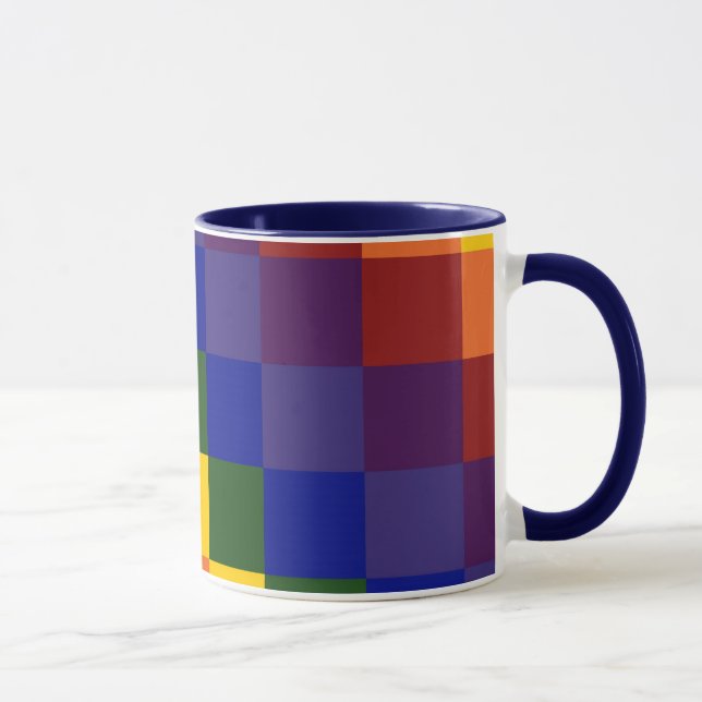 Mug à damiers arc-en-ciel (Droite)