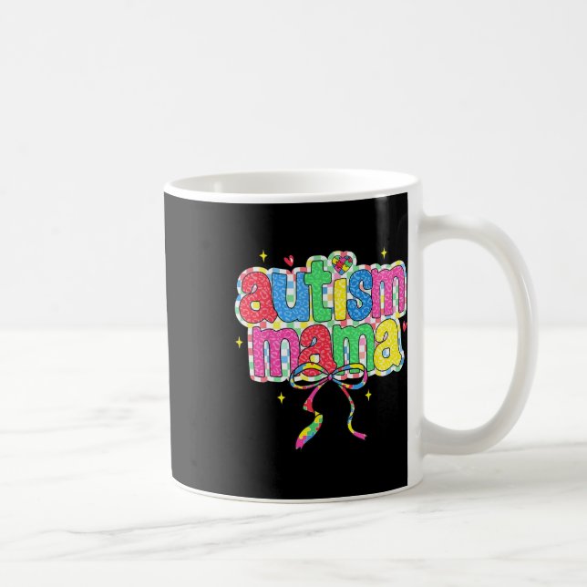 Mug à damiers Autisme Mama Coquette Bow Autism Lauréat (Droite)