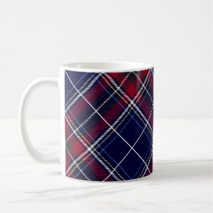 Mug à damiers bleu et rouge