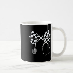 Mug à damiers Coquette Infirmière Stethoscope Bow À da
