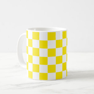 Mug à damiers jaune et blanc