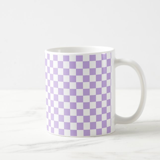 Mug à damiers Lavande et blanc (Droite)