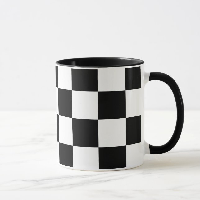 Mug à damiers noir et blanc (Droite)