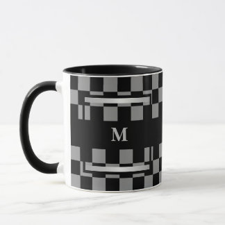 Mug À damiers noir monogramme