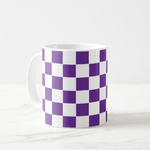 Mug à damiers Royal violet et blanc