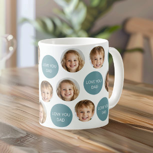 Mug à deux photos personnalisées   Je t'aime papa
