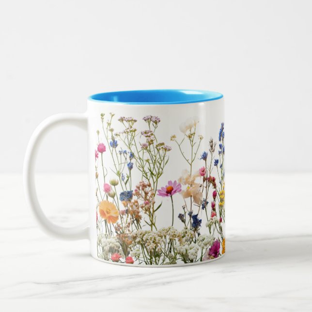 Mug à deux tons 11 oz (bleu) (Gauche)