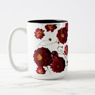 Mug à deux tons 15 oz - Design d'explosion florale