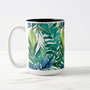 Mug à deux tons 15 oz - Feuilles et Motifs de la n