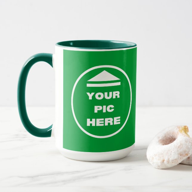 Mug à deux tons - Ajouter l'image 15 oz blanc chas (Avec donut)