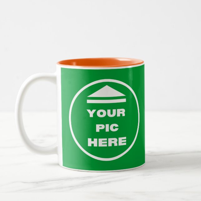 Mug à deux tons - Ajouter votre image 11 oz Blanc  (Gauche)