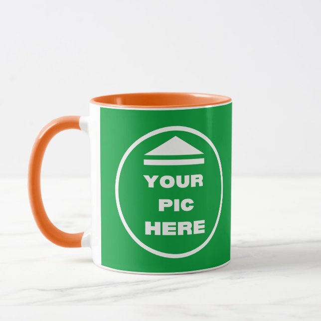 Mug à deux tons - Ajouter votre image 11 oz Blanc  (Gauche)
