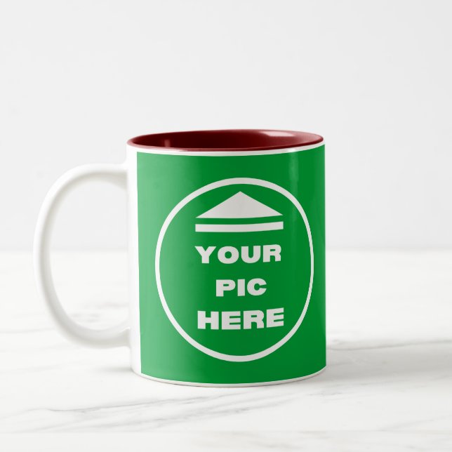 Mug à deux tons - Ajouter votre image 11 oz Maroon (Gauche)