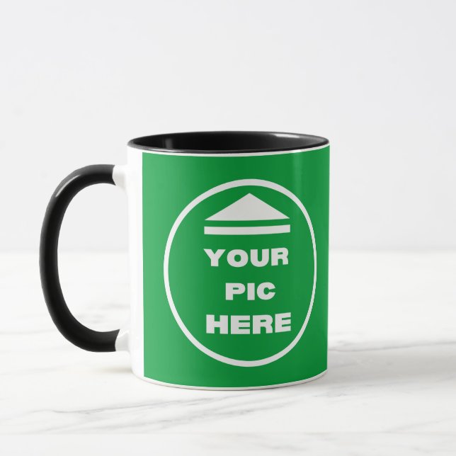 Mug à deux tons - Ajouter votre image 11 oz noir b (Gauche)