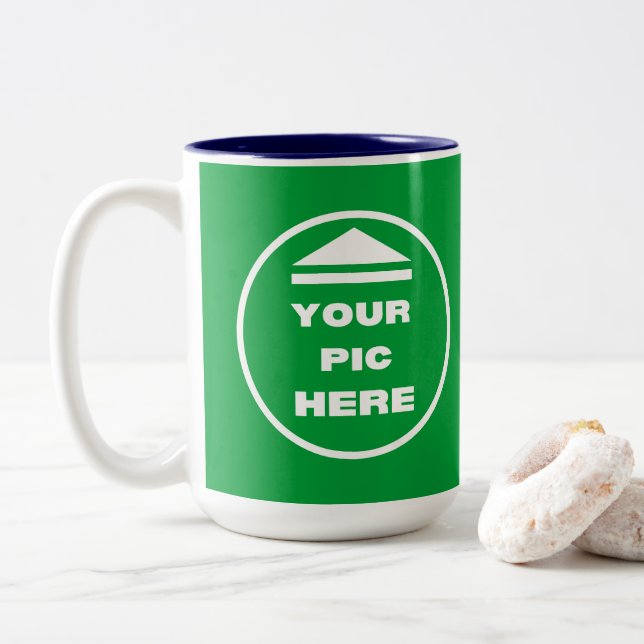 Mug à deux tons - Ajouter votre image 15 oz White  (Avec donut)