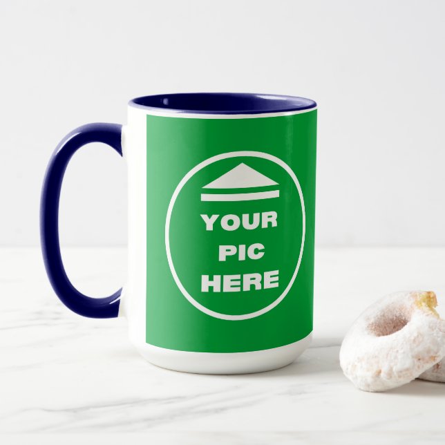 Mug à deux tons - Ajouter votre image 15 oz White  (Avec donut)