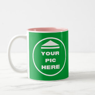 Mug à deux tons - Ajoutez votre image 11 oz Rose b