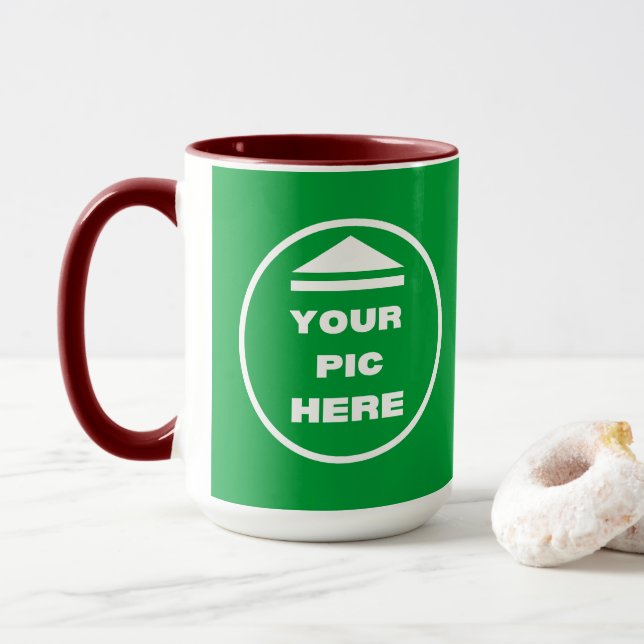 Mug à deux tons - Ajoutez votre image 15 oz Maroon (Avec donut)