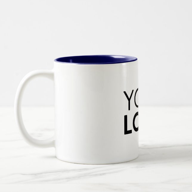 Mug à deux tons - bleu marine (Gauche)